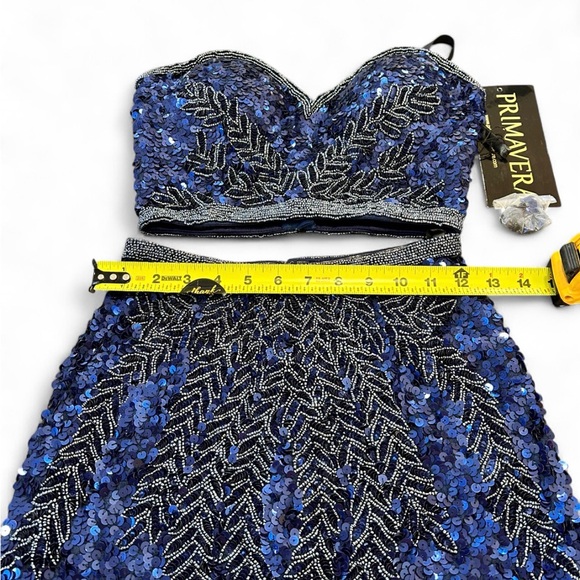 Primavera Couture Navy Sequin Top - Picture 3 of 7